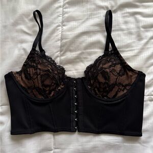 Garage Black Lace Corset Crop Top
